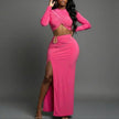 High Slit Side Maxi Skirt Set