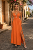 Cutout Front Slit Maxi Dress
