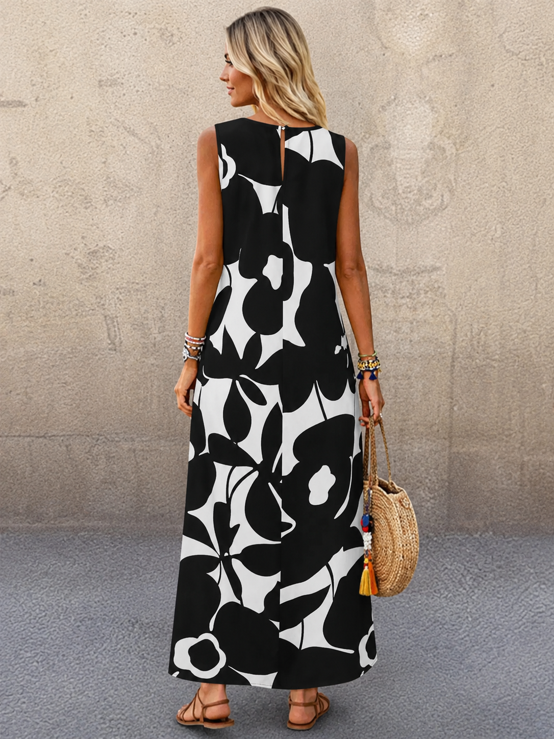Sleeveless Floral Maxi Dress
