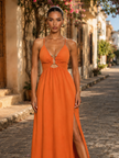 Cutout Front Slit Maxi Dress