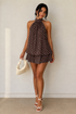 Polka Dot Halter Neck Mini Dress