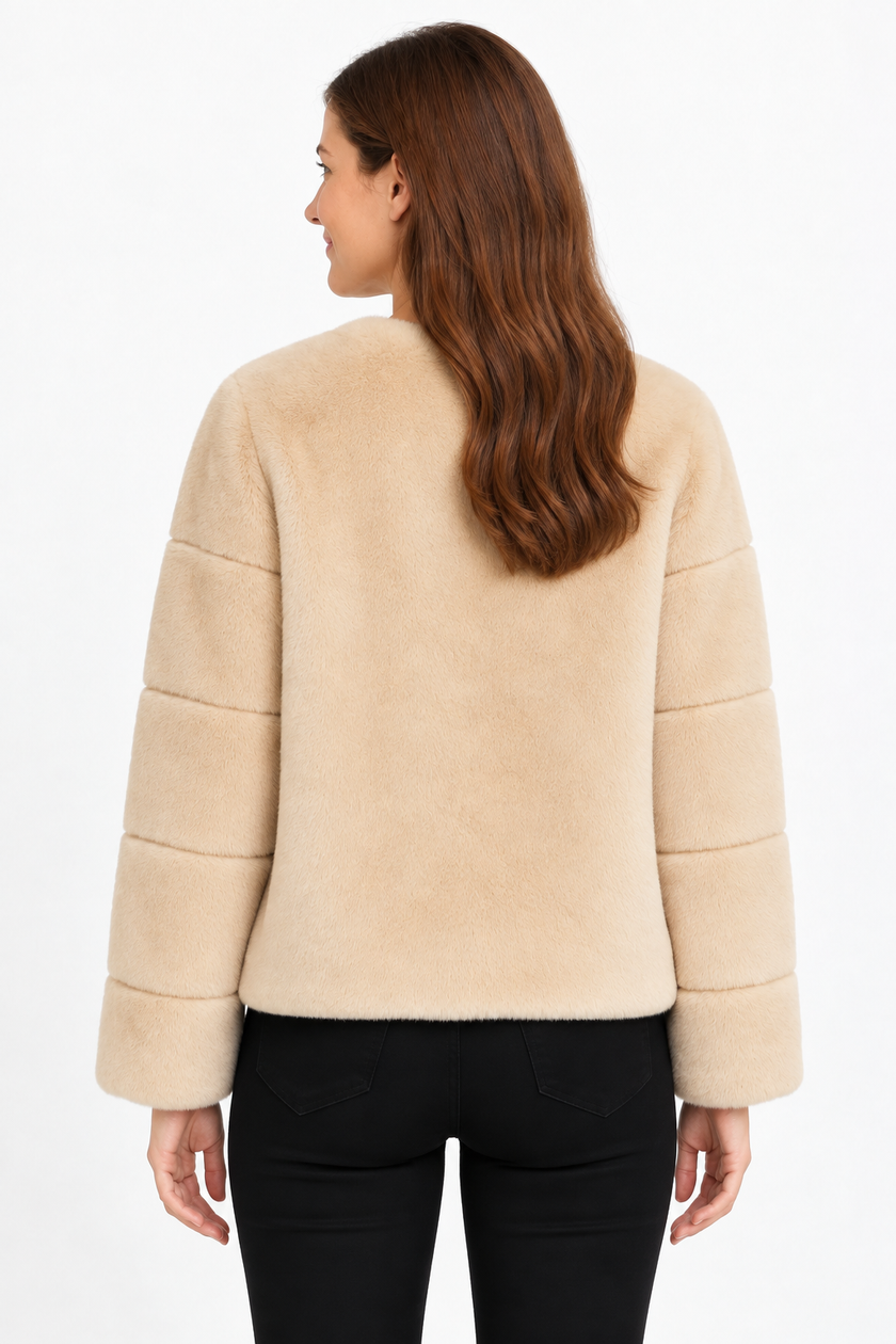 Faux Fur Trim Cape