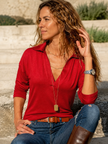 Johnny Collar Long Sleeve Top