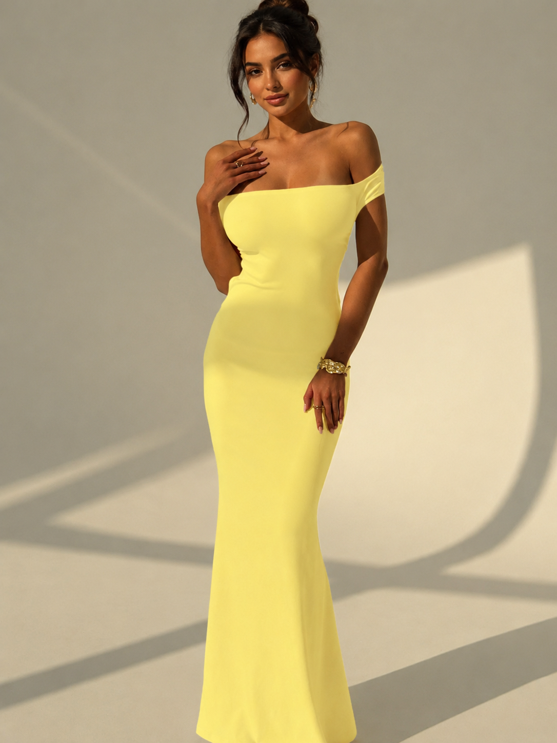 Backless Off-Shoulder Bodycon Mermaid Maxi Dress