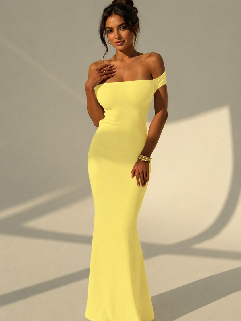 Backless Off-Shoulder Bodycon Mermaid Maxi Dress