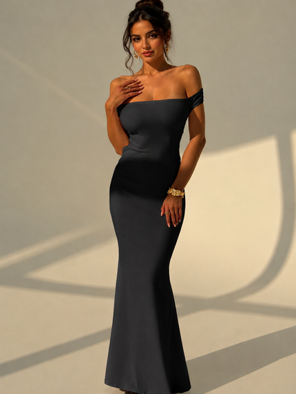 Backless Off-Shoulder Bodycon Mermaid Maxi Dress