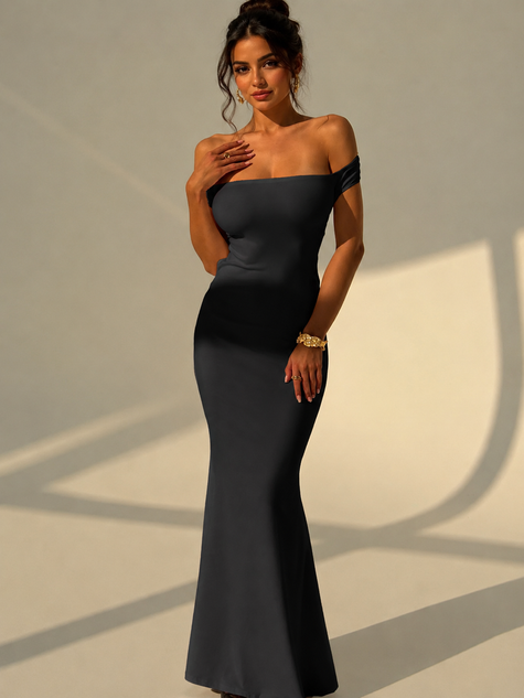 Backless Off-Shoulder Bodycon Mermaid Maxi Dress