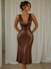 Cocoa Moonlight Shimmer Midi Dress