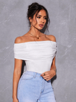 Off Shoulder Ruched T-Shirt