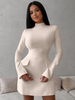 Mock Neck Long Sleeve Bodycon Dress