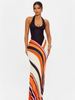Halter Neck Maxi Dress with Abstract Print