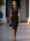 Ruched Waist Sleeveless Dress