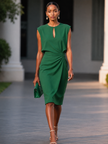 Ruched Waist Sleeveless Dress