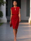 Ruched Waist Sleeveless Dress