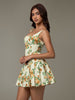 Floral Sleeveless Mini Pleated Dress