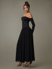 Off Shoulder Long Sleeve Maxi Dress