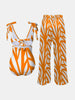 FAM-FAM Printed Tie Shoulder Swimwear and Pants Swim Set