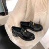 Round Toe Block Heel Loafers