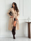 Tie Waist Longline Coat
