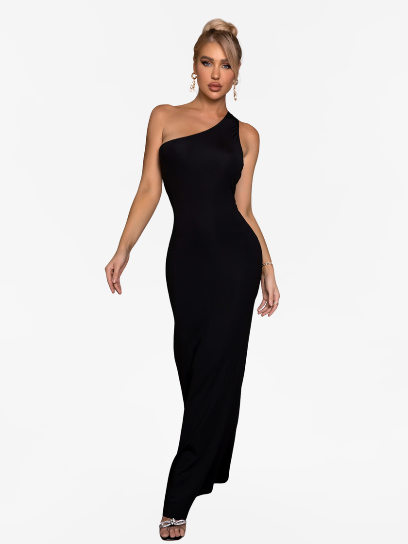 Cutout One-Shoulder Maxi Dress
