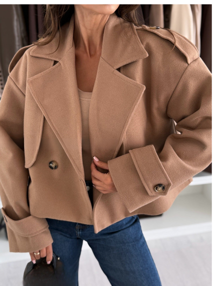 Double-Breasted Cropped Outerwear