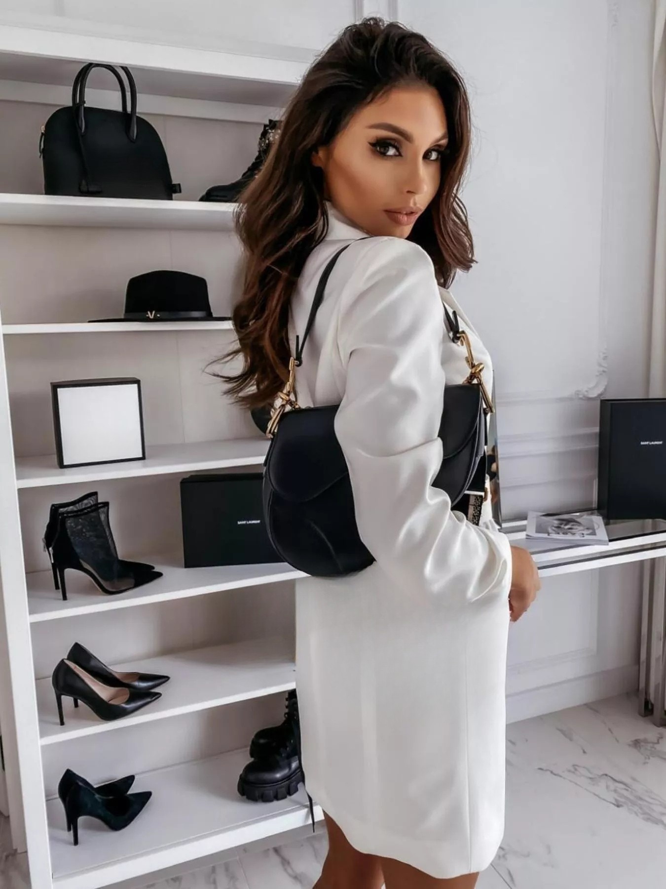 Double-Breasted Belted Blazer Dress