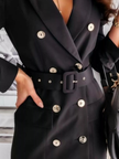 Double-Breasted Belted Blazer Dress