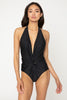 Marina West Swim Twisted Plunge Halter One Piece Swimsuit