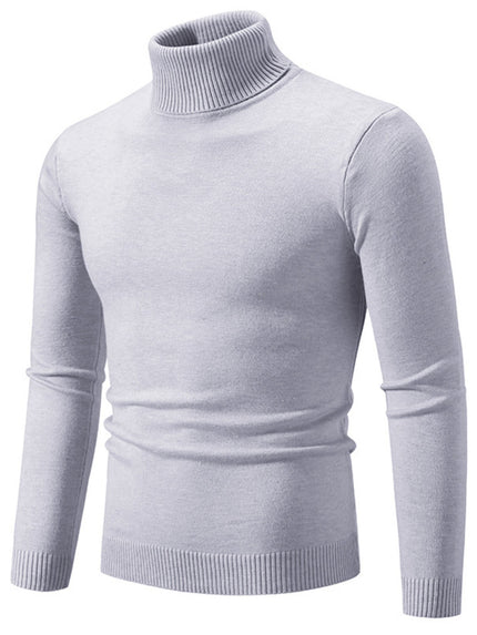 Plus Size Ribbed Hem Turtleneck Long Sleeve Sweater