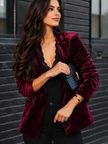 Button Up Lapel Collar Blazer