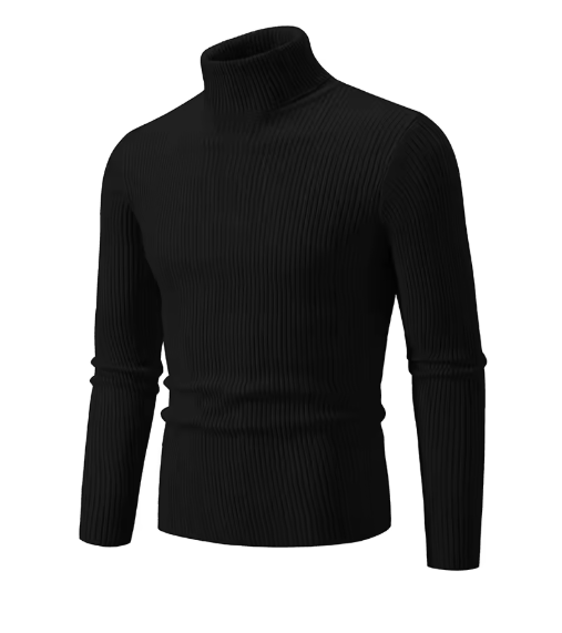 Plus Size Ribbed Turtleneck Long Sleeve Sweater