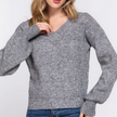 Long Sleeve Double V-Neck Sweater