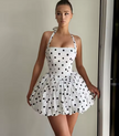 Polka Dot Halter Neck Mini Dress