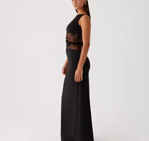 Lace Cutout Sleeveless Maxi Dress