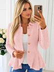 Cable-Knit Button Up Cardigan