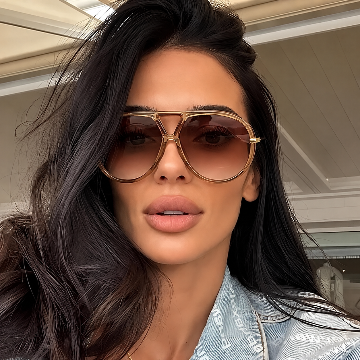 Aviator Fashion Sunglasses with Yellow Tinted Lenses