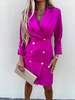 Elegant Double-Breasted Blazer Dress with Lapel Collar
