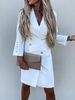 Elegant Double-Breasted Blazer Dress with Lapel Collar