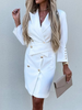 Elegant Double-Breasted Blazer Dress with Lapel Collar