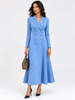 Double-Breasted Lapel Collar Midi Dress