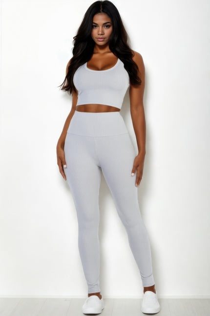 Ribbed Crop Top & Leggings Set