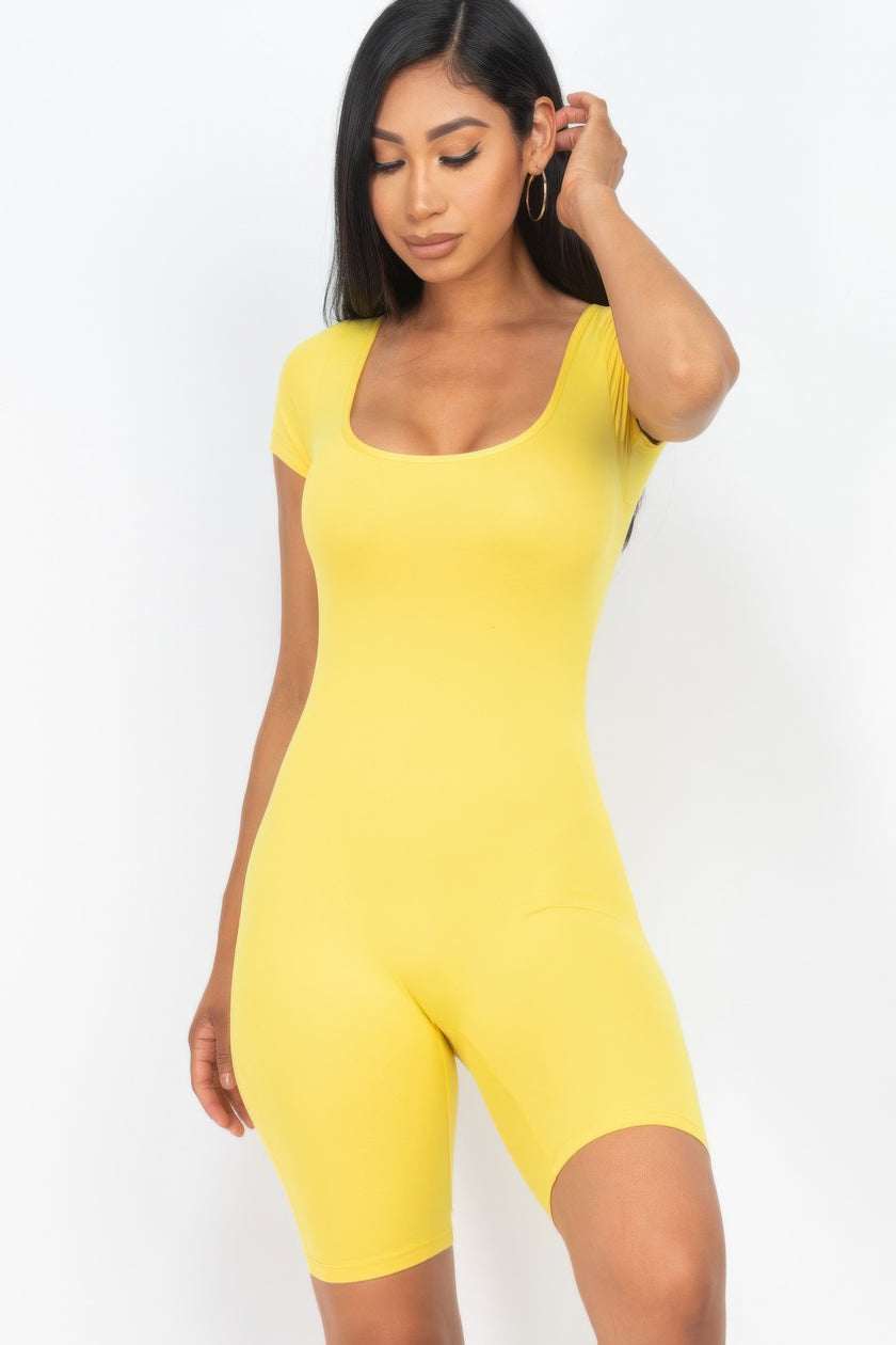 Scoop Neck Bodycon Romper
