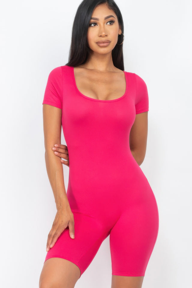 Scoop Neck Bodycon Romper
