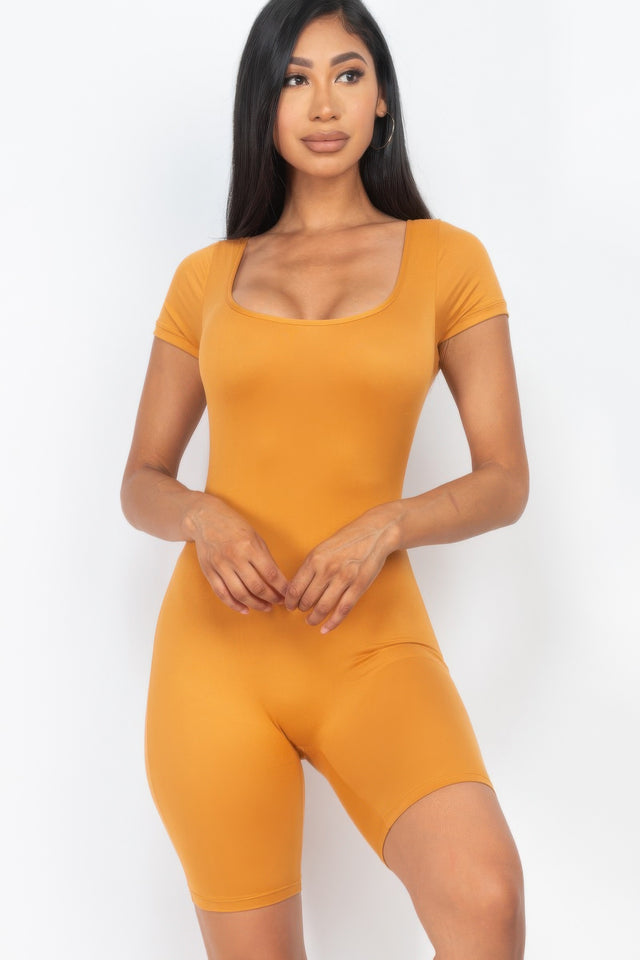 Scoop Neck Bodycon Romper