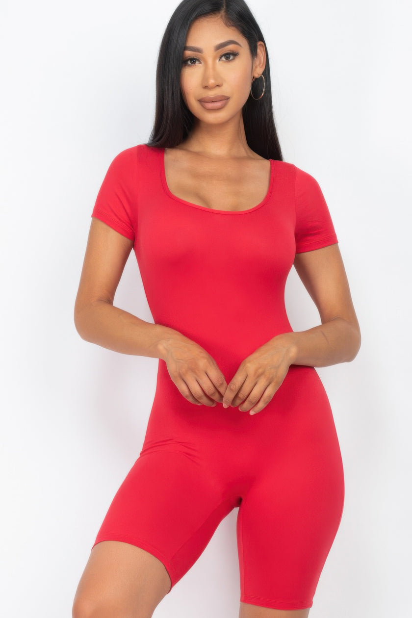 Scoop Neck Bodycon Romper