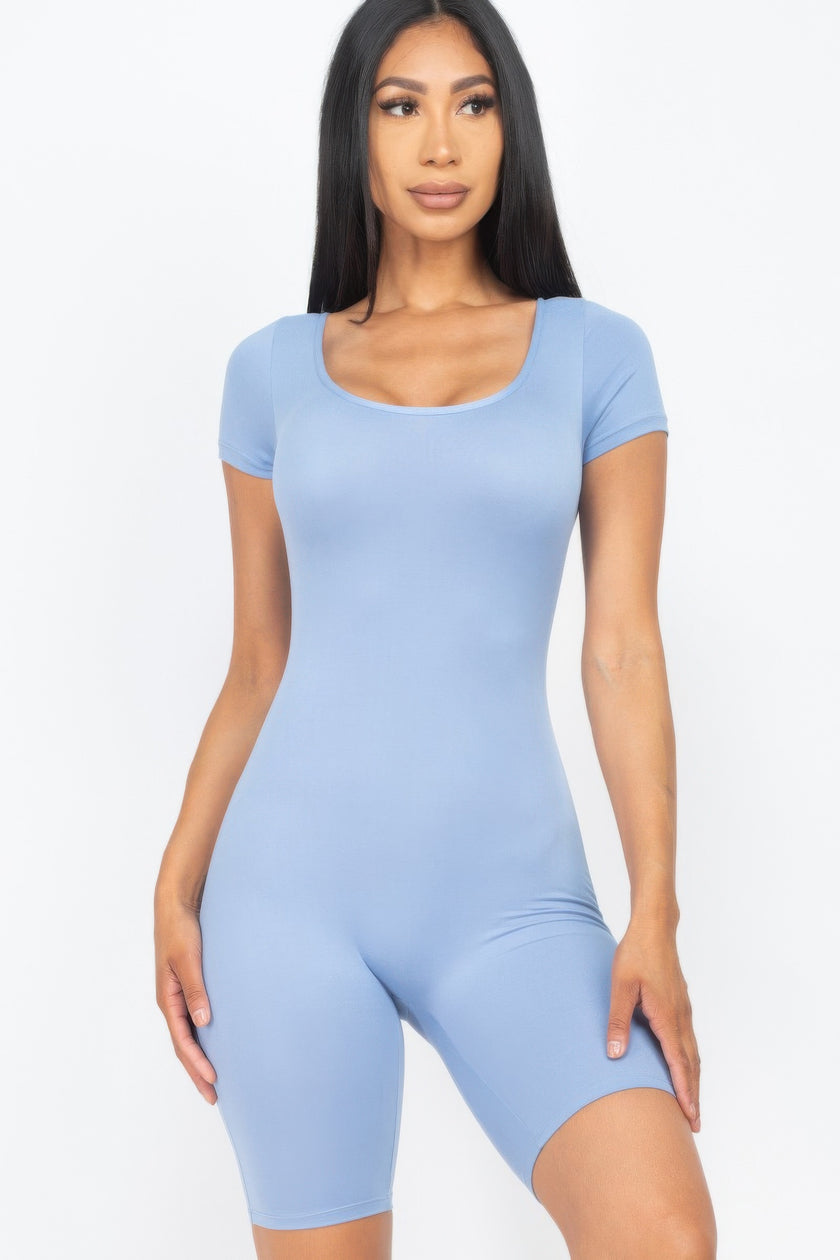 Scoop Neck Bodycon Romper