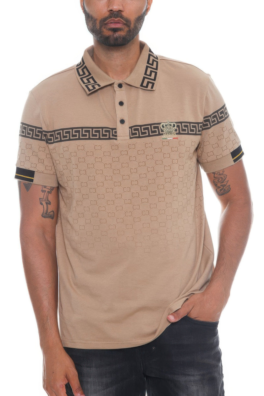 Couture Polo Button Down T-Shirt