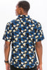 Mens Print Hawaiian Button Down Shirt