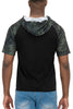 Mens Short Sleeve Camo Hooded Tshirt