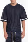 Mesh Sleeve Tape Athletic Tshirt